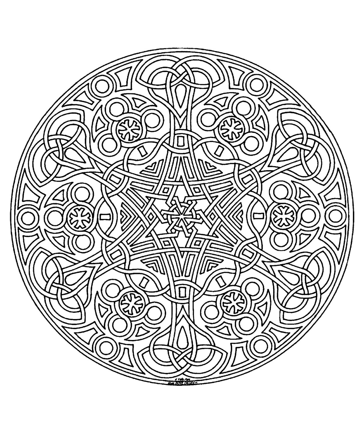 Mandala to color difficult - 8